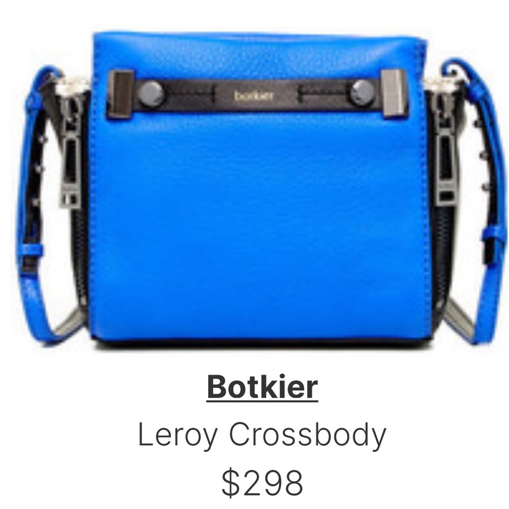 Boktier Leroy pebbled leather 2- tone crossbody bag blue black